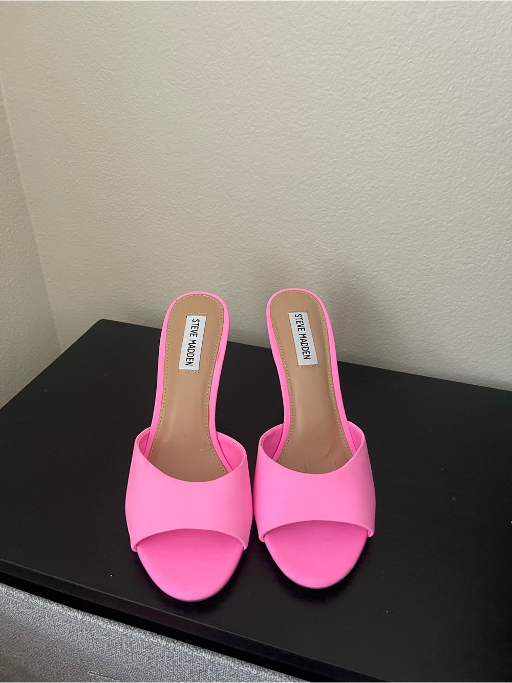 Steve Madden Neon Pink Slide Mules